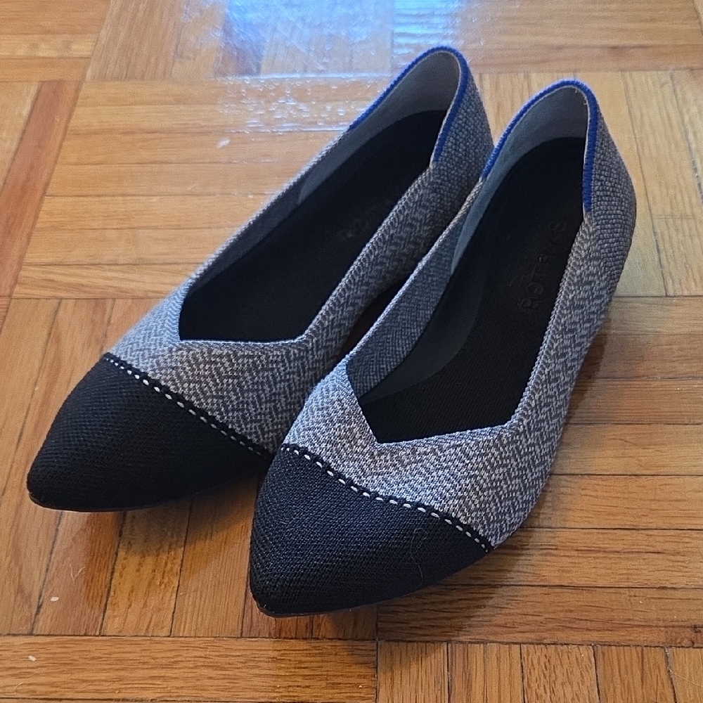 Rothy's The Point Black and Gray Women's Flats